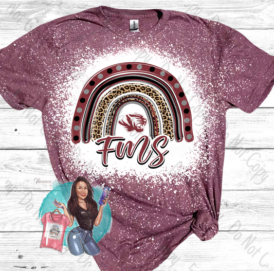 Floresville Middle School Tigers Rainbow Bleached T-Shirt