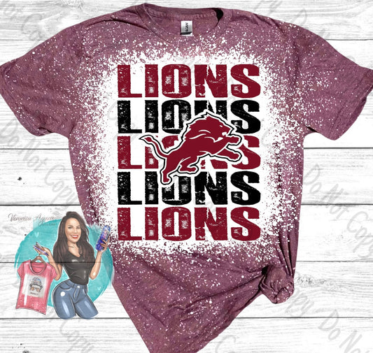 Kenedy Lions Repeated Bleached T-Shirt