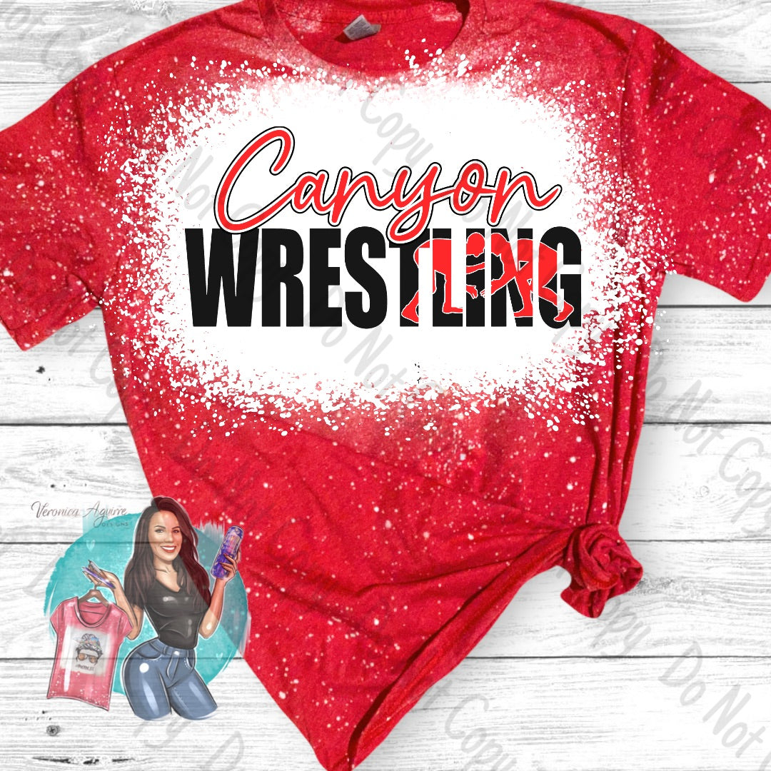 Canyon Cougars Wrestling Bleached T-Shirt