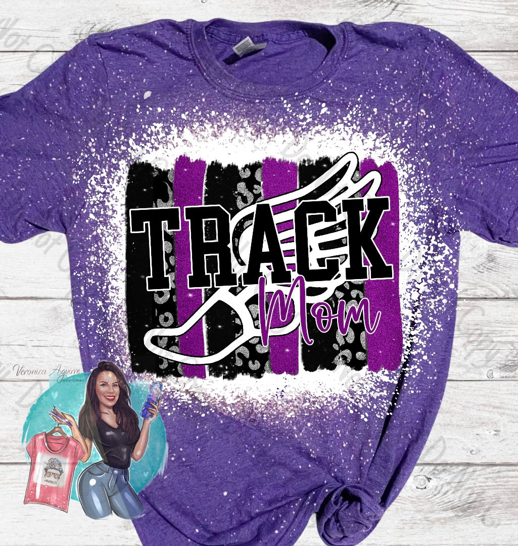 Track Mom Purple Bleached T-Shirt