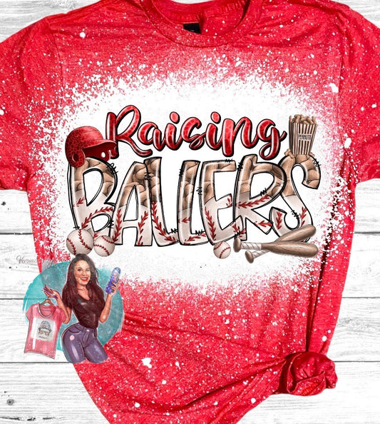 Raising Ballers Baseball Bleached T-Shirt