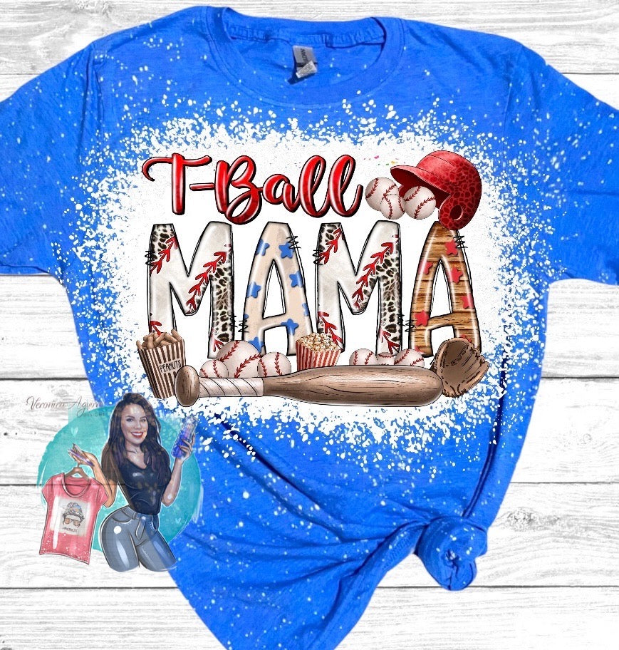 T-Ball Mama Bleached T-Shirt