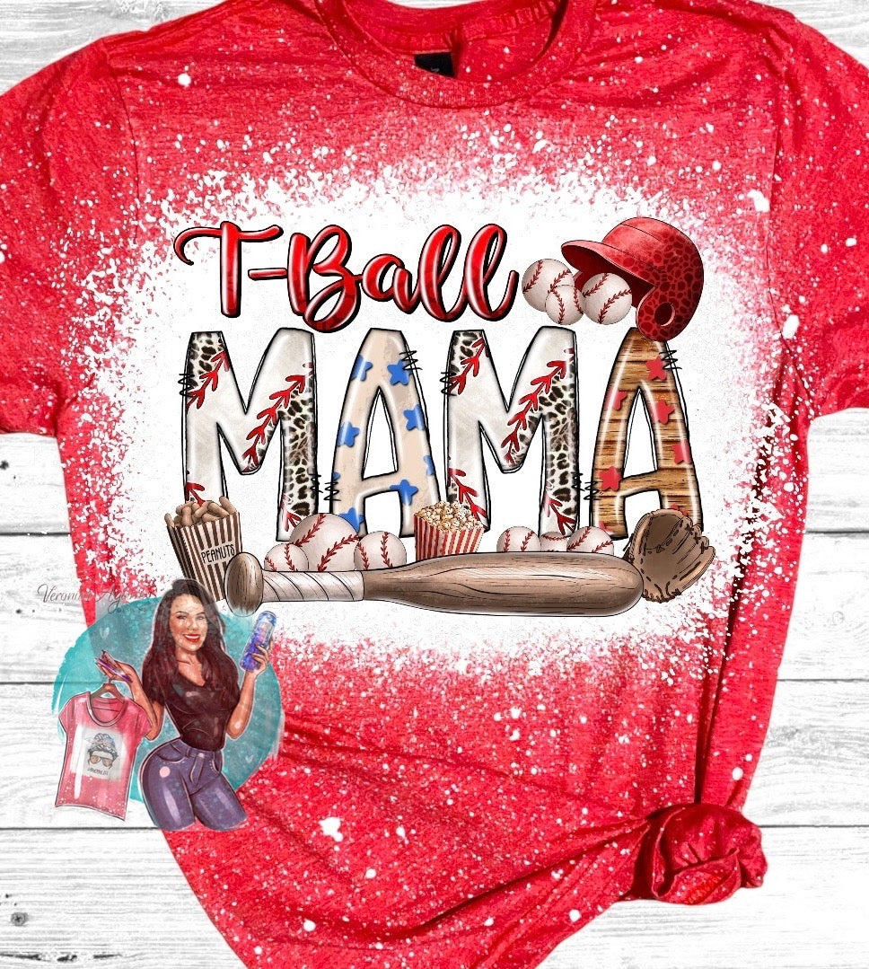 T-Ball Mama Bleached T-Shirt