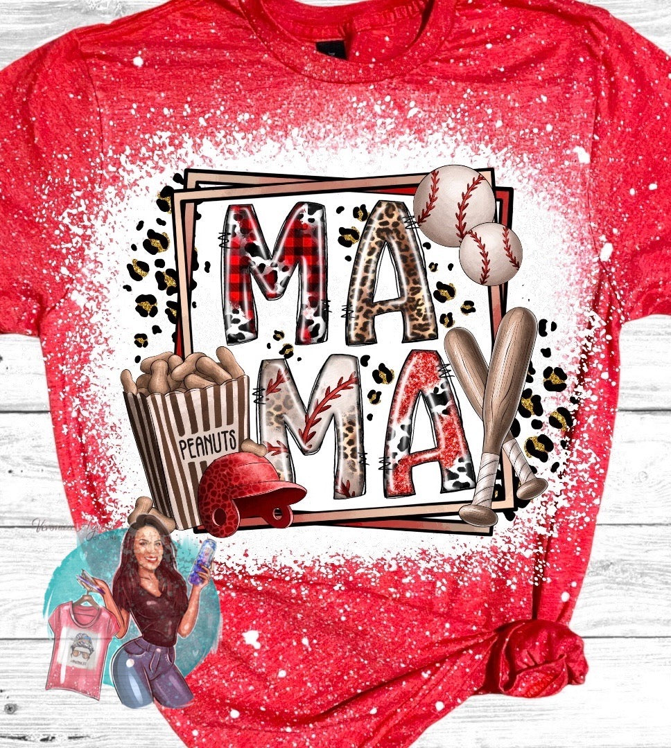 Baseball Mama Bleached T-Shirt