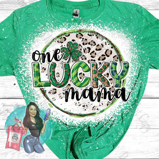 One Lucky Mama Bleached T-Shirt